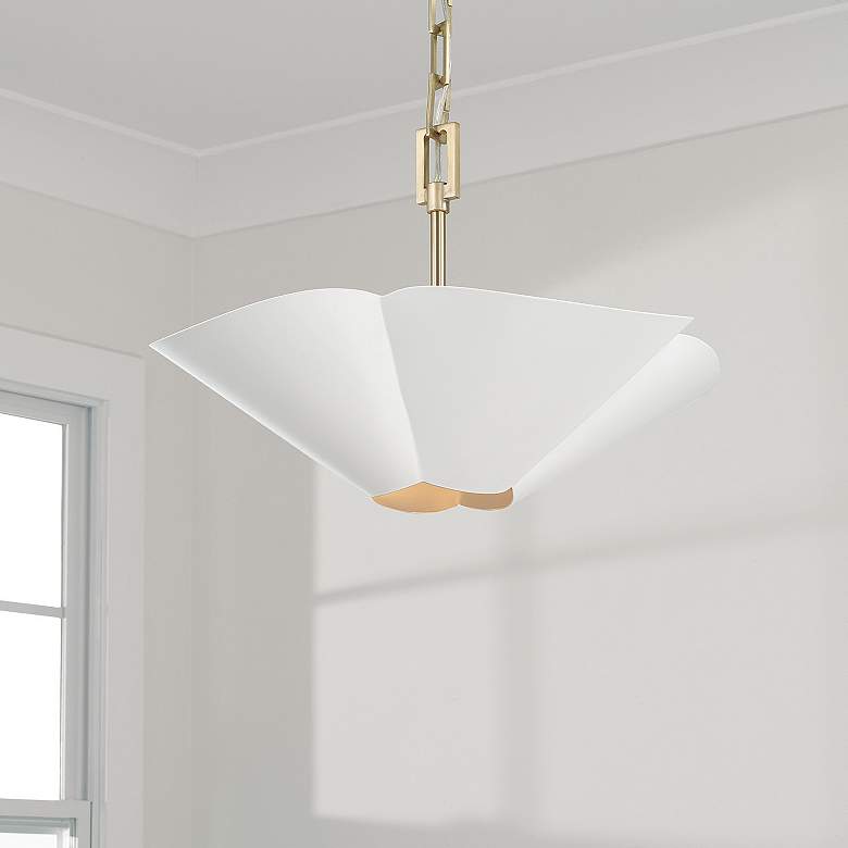 Image 4 Capital Lighting Maeve 4 Light Pendant 18.5" Matte Brass and White more views