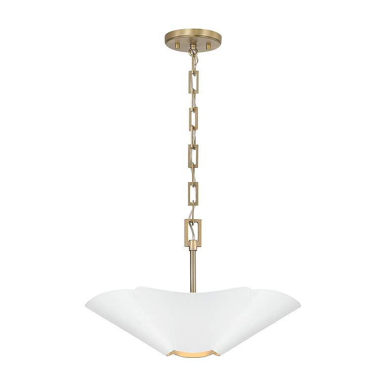 Image 5 Capital Lighting Maeve 4 Light Pendant 18.5" Matte Brass and White more views