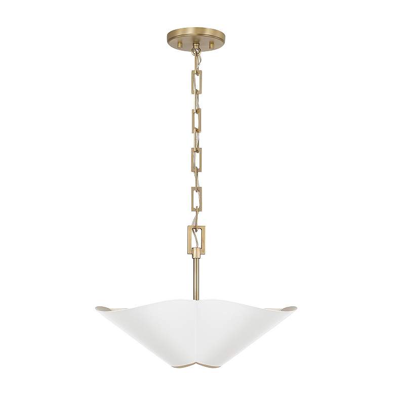 Image 7 Capital Lighting Maeve 4 Light Pendant 18.5" Matte Brass and White more views
