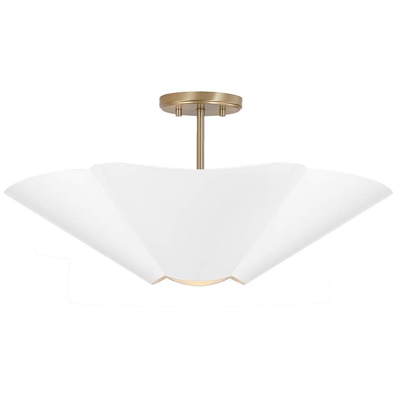 Image 1 Capital Lighting Maeve 4 Light Pendant 23.25" Matte Brass and White