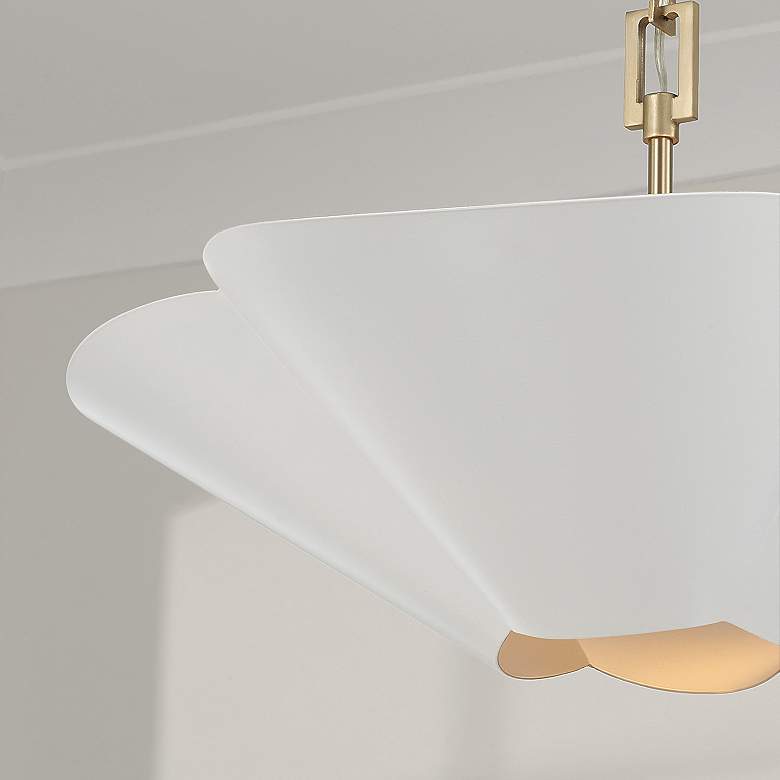 Image 6 Capital Lighting Maeve 4 Light Pendant 23.25" Matte Brass and White more views