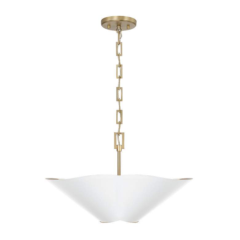 Image 7 Capital Lighting Maeve 4 Light Pendant 23.25" Matte Brass and White more views