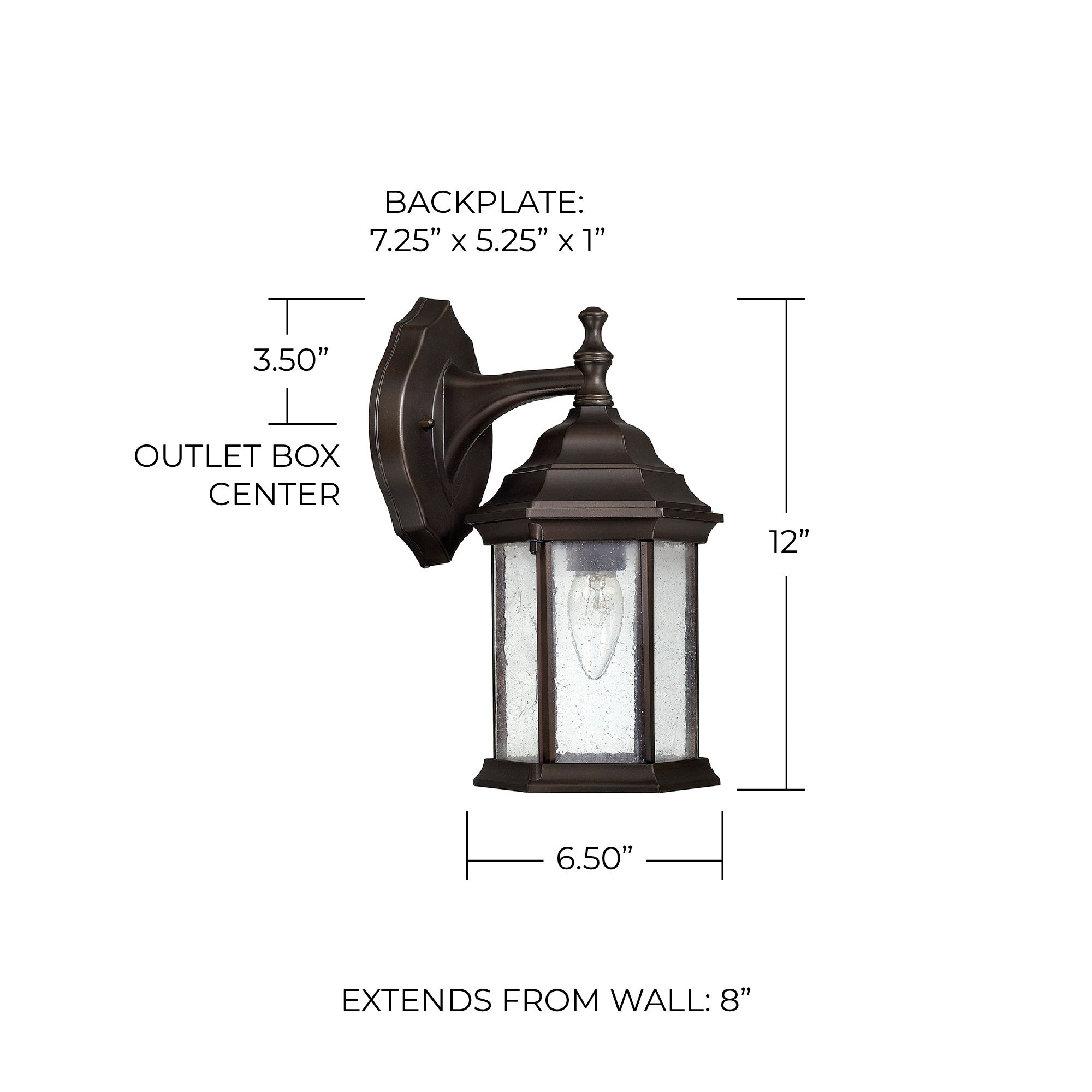 Image 2 Capital Lighting Main Street 1 Light Outdoor Wall lantern 6.5" Old Bronze more views