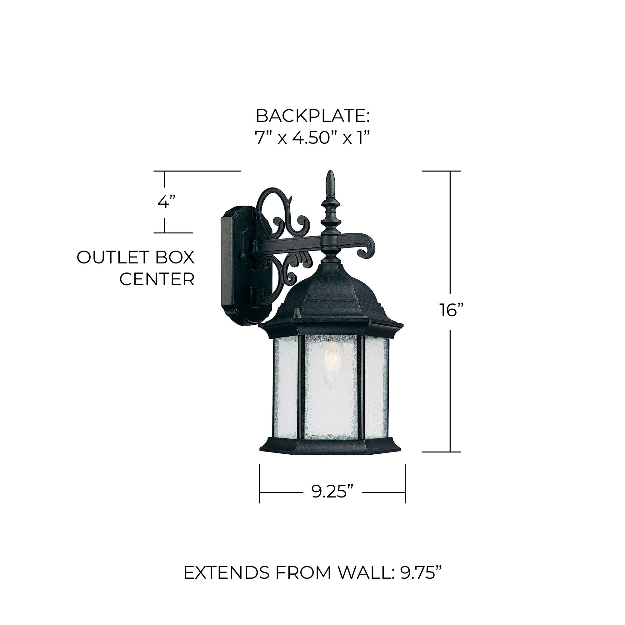 Image 2 Capital Lighting Main Street 1 Light Outdoor Wall-Lantern Black more views
