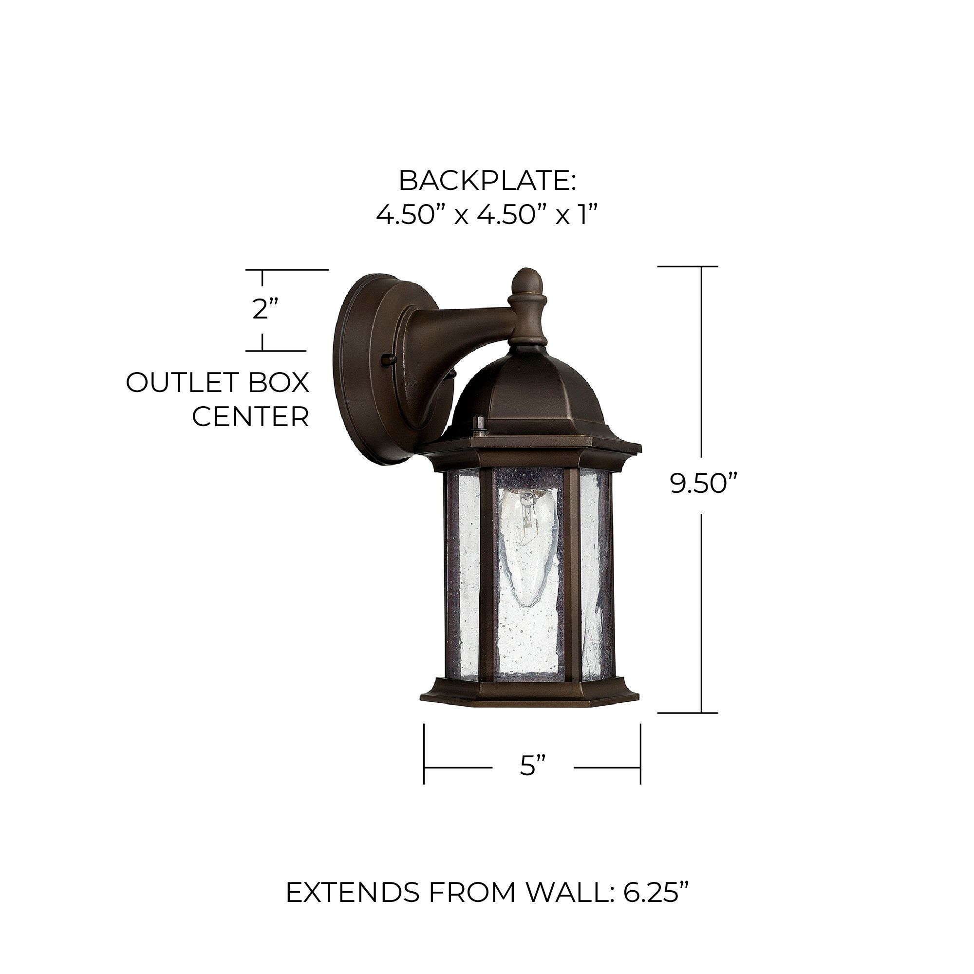 Thumbnail2 of Capital Lighting Main Street 1 Light Outdoor Wall-Lantern Old Bronze more views