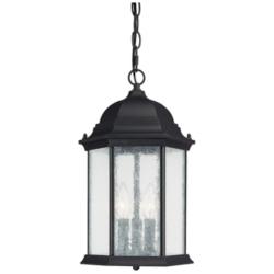 Capital Lighting Main Street 3 Light Outdoor Hanging-Lantern Black