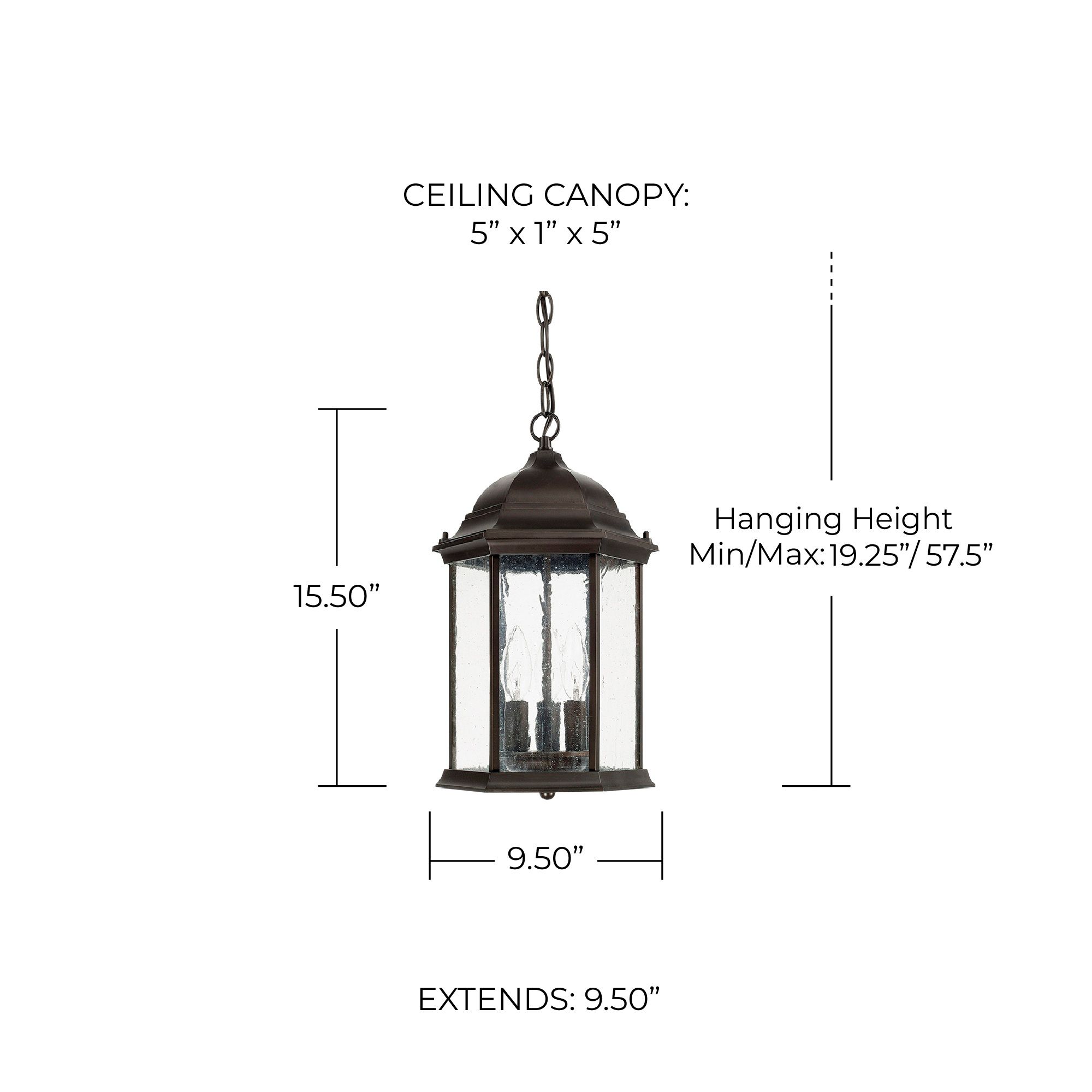 Image 2 Capital Lighting Main Street 3 Light Outdoor Hanging-Lantern Old Bronze more views