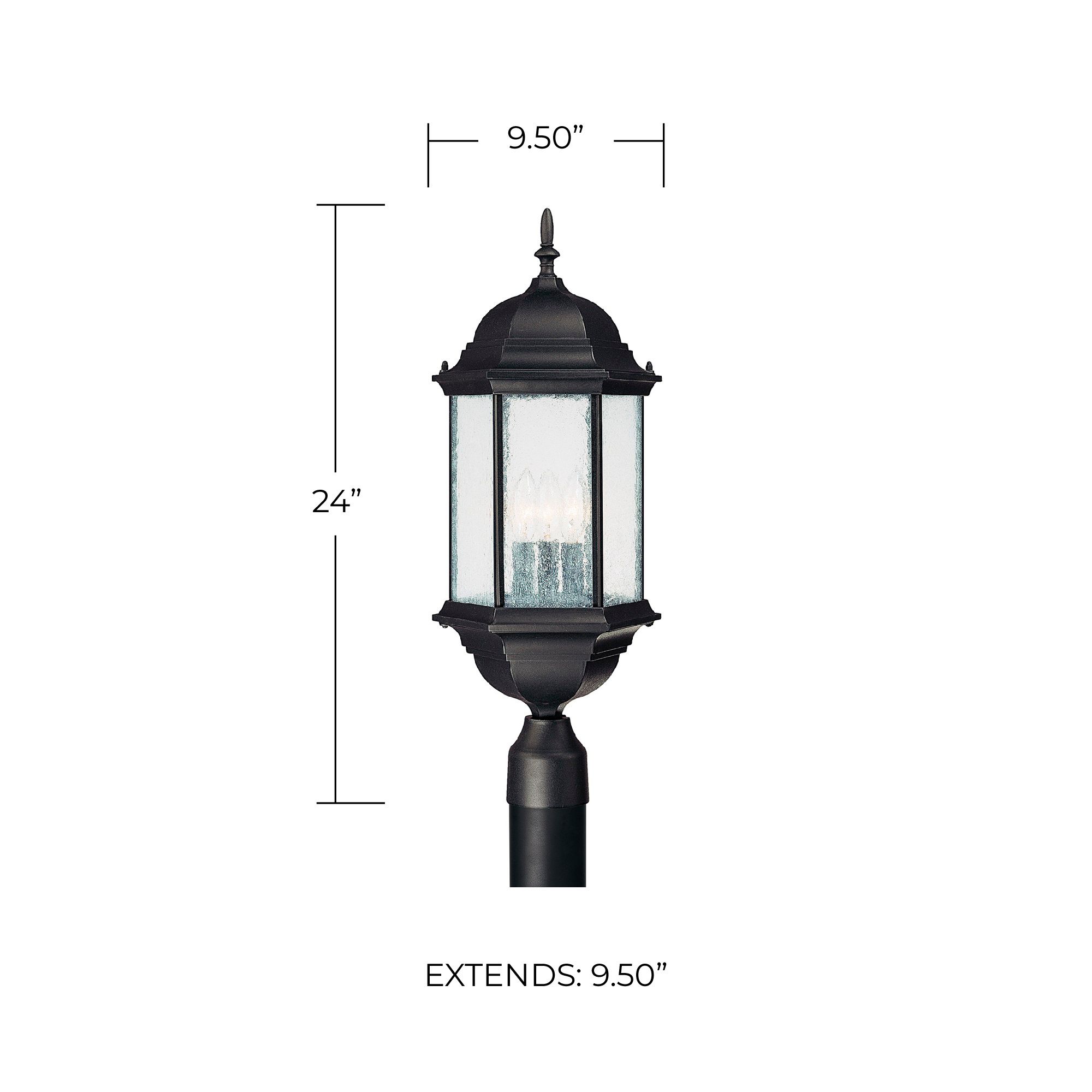 Image 2 Capital Lighting Main Street 3 Light Outdoor Post lantern 9.5" Black more views