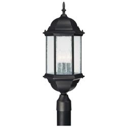 Capital Lighting Main Street 3 Light Outdoor Post-Lantern Black
