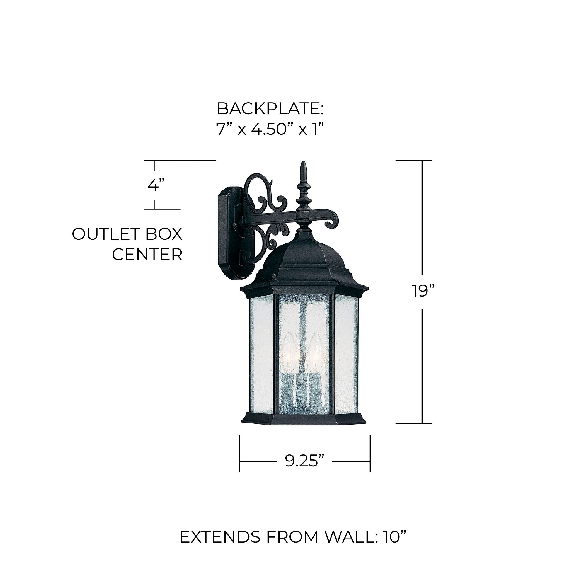 Image 2 Capital Lighting Main Street 3 Light Outdoor Wall-Lantern Black more views