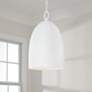 1_Capital Lighting Mallory 1 Light Pendant 11" Ceramic White