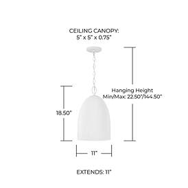 Image5 of Capital Lighting Mallory 1 Light Pendant 11" Ceramic White more views