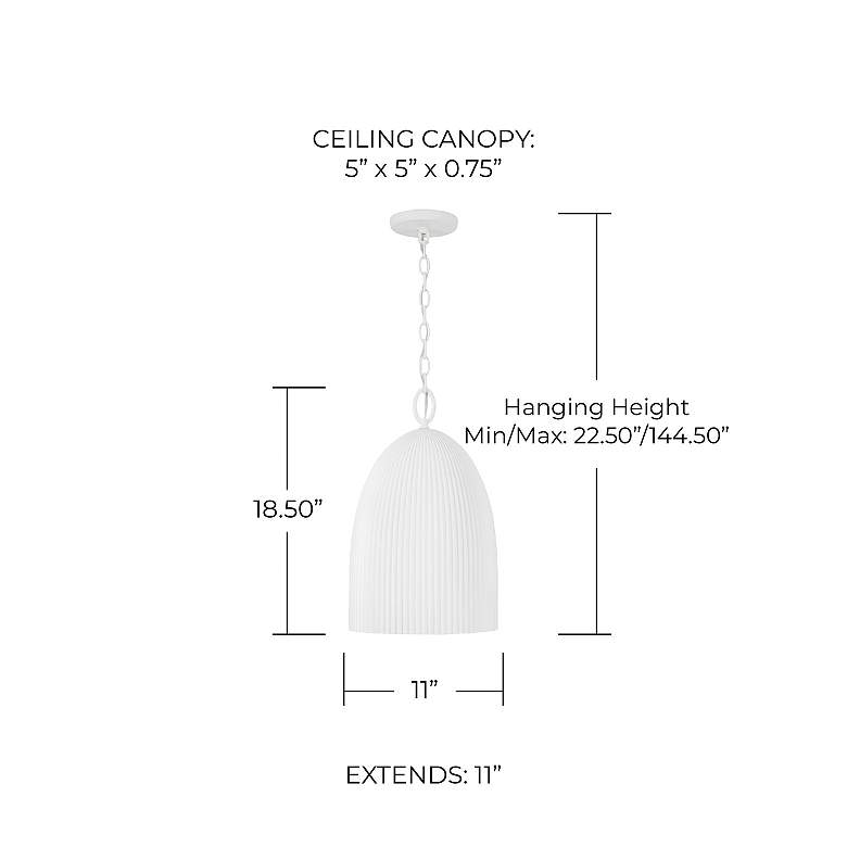 Image 5 Capital Lighting Mallory 1 Light Pendant 11" Ceramic White more views