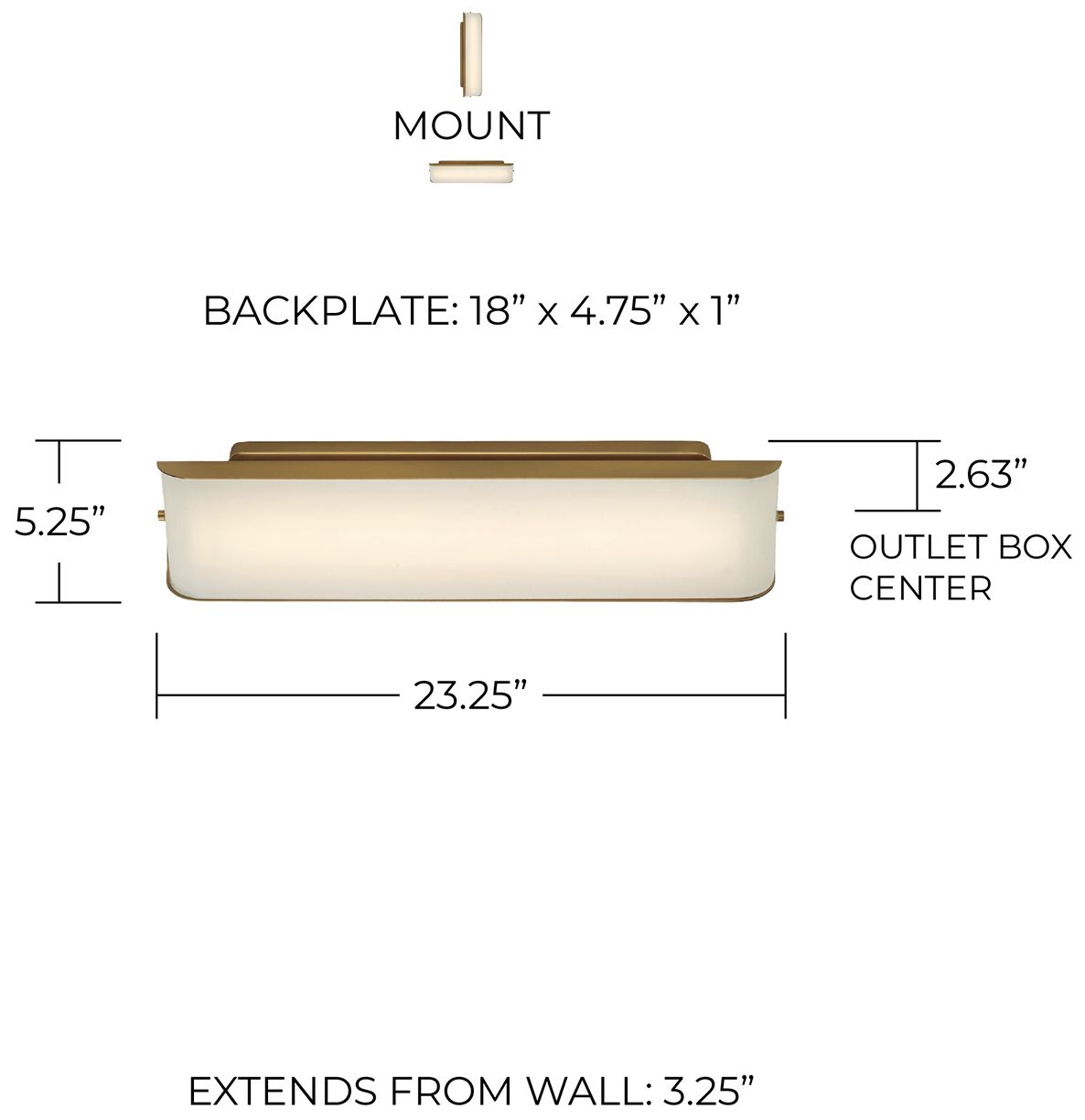 Capital Lighting Marcell 1 Light Vanity 23.25" Aged Brass