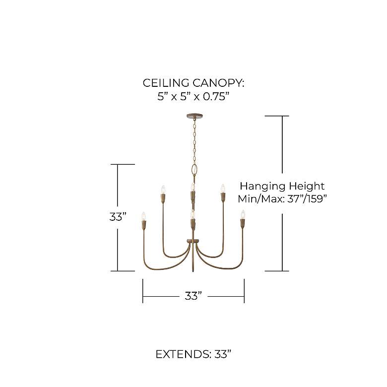 Image 7 Capital Lighting Marley 8 Light Chandelier 33" Mystic Bronze more views