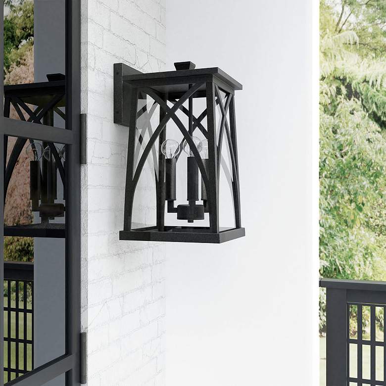 Image 6 Capital Lighting Marshall 3 Light Outdoor Wall-Lantern Black more views