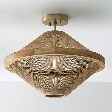 Capital Lighting Maya 19 3/4" Brass and Natural Jute Ceiling Light