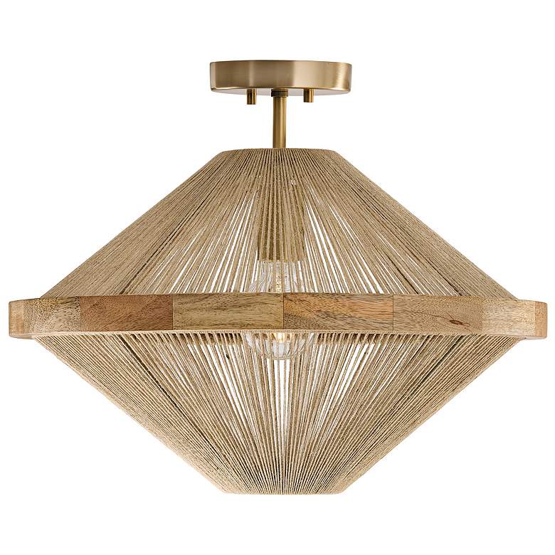 Image 2 Capital Lighting Maya 19 3/4" Brass and Natural Jute Ceiling Light