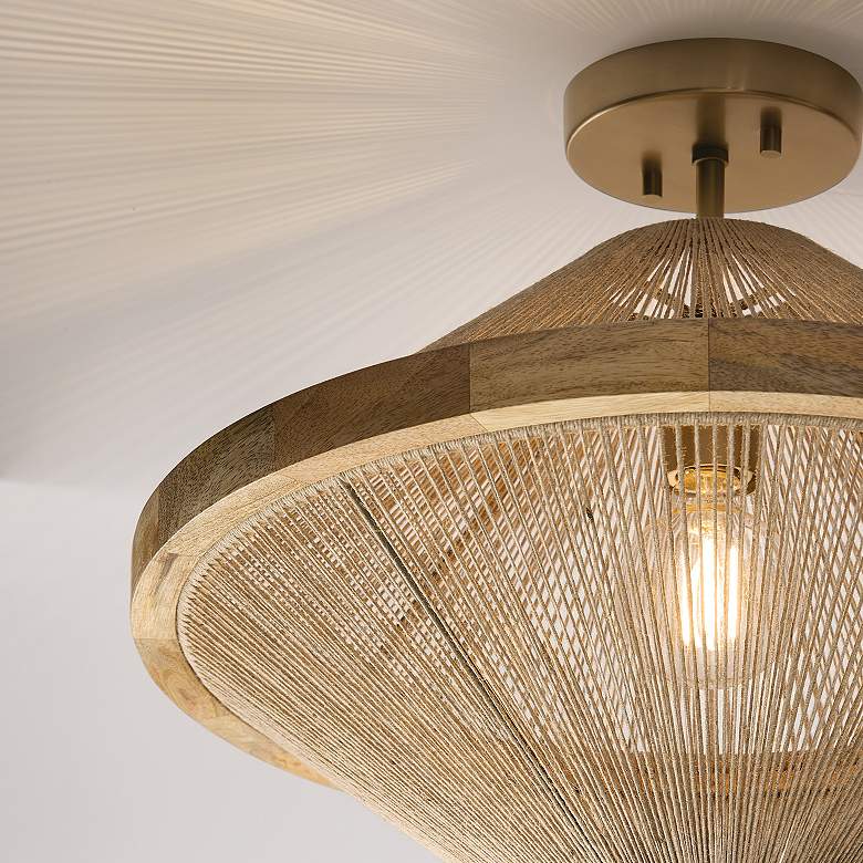 Image 5 Capital Lighting Maya 19 3/4" Brass and Natural Jute Ceiling Light more views