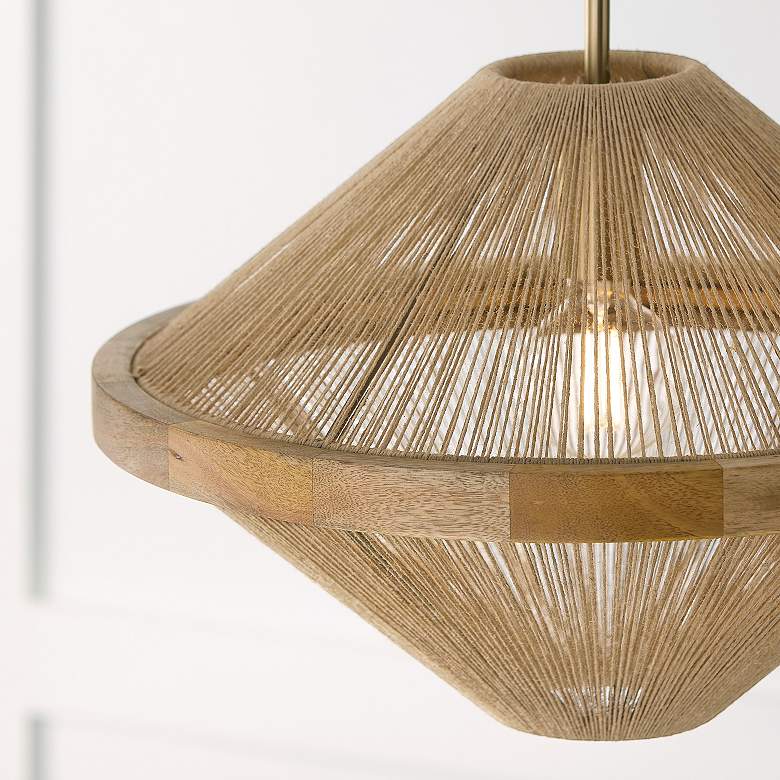 Image 6 Capital Lighting Maya 19 3/4" Brass and Natural Jute Ceiling Light more views