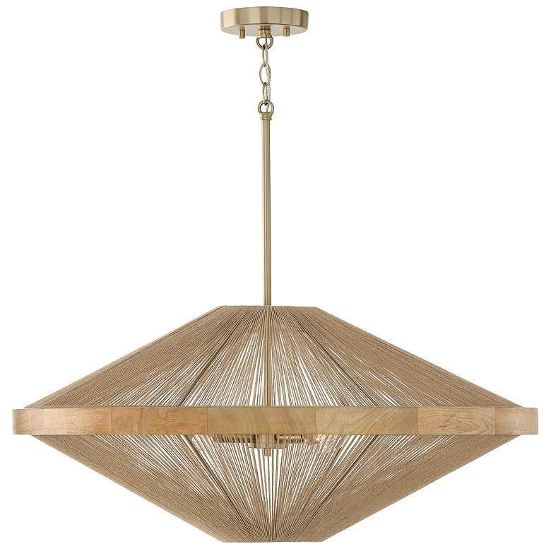Image 2 Capital Lighting Maya 31" Wide Matte Brass and Jute Rope Pendant Light