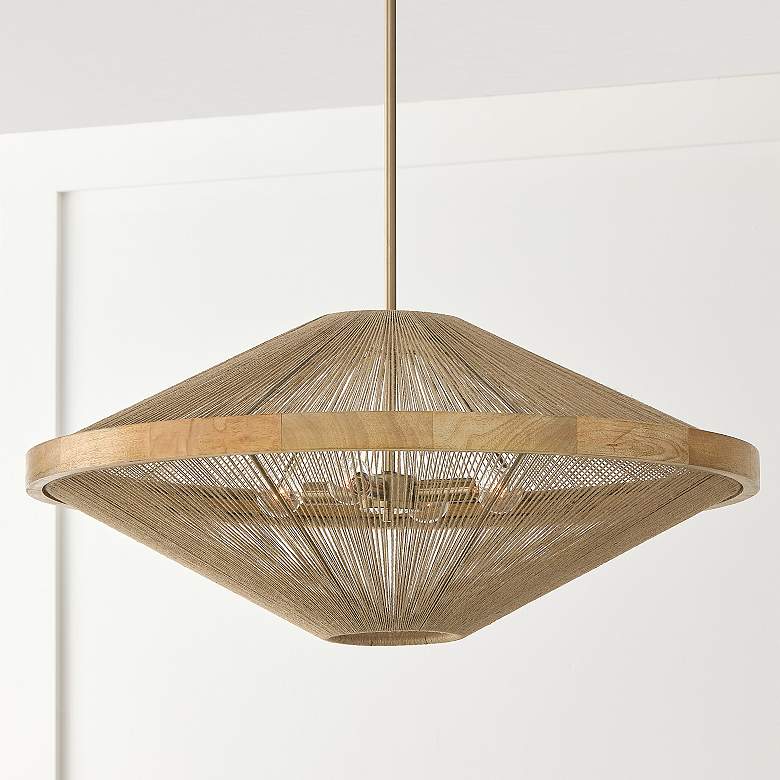 Image 1 Capital Lighting Maya 31" Wide Matte Brass and Jute Rope Pendant Light