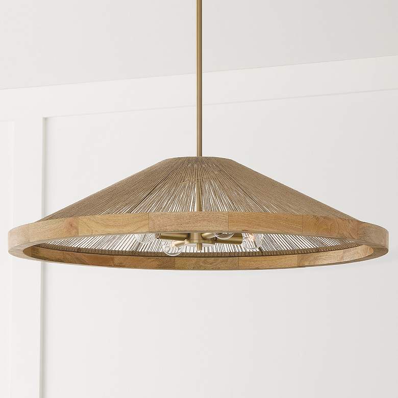 Image 4 Capital Lighting Maya 4 Light Pendant 31" Matte Brass more views