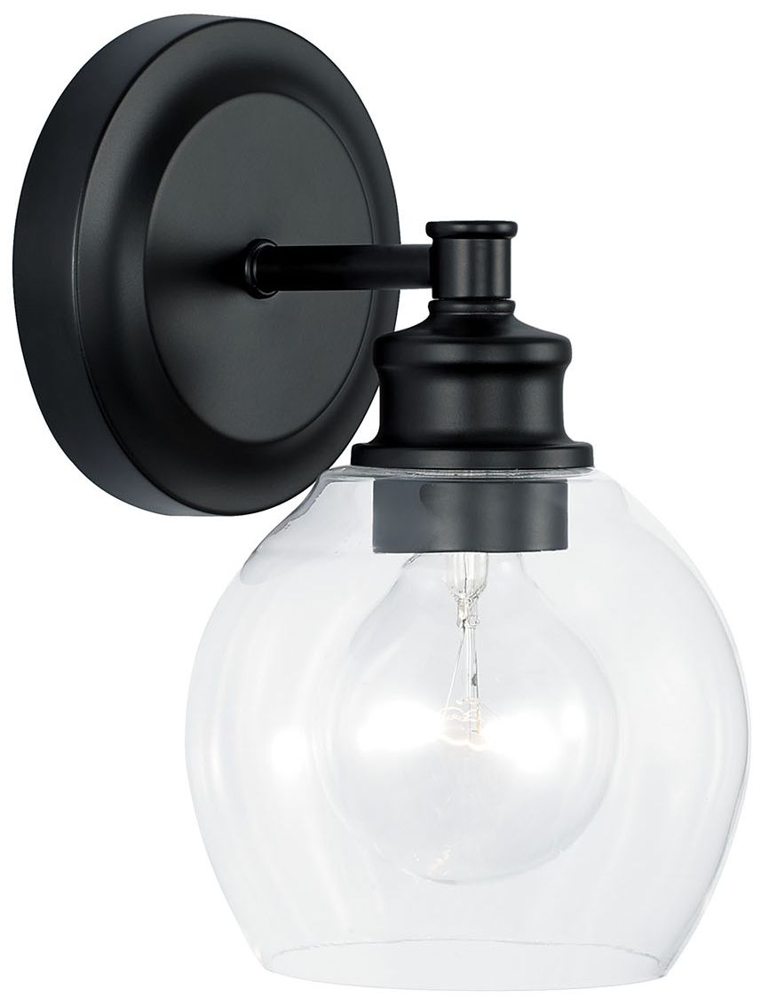 Capital Lighting Mid Century 1 Light Sconce 5.75" Matte Black