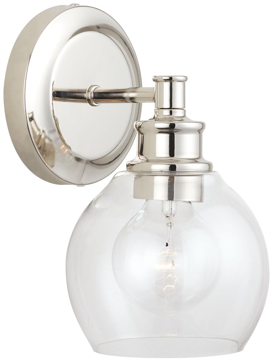 Image 2 Capital Lighting Mid Century 1 Light Sconce 5.75" Polished Nickel