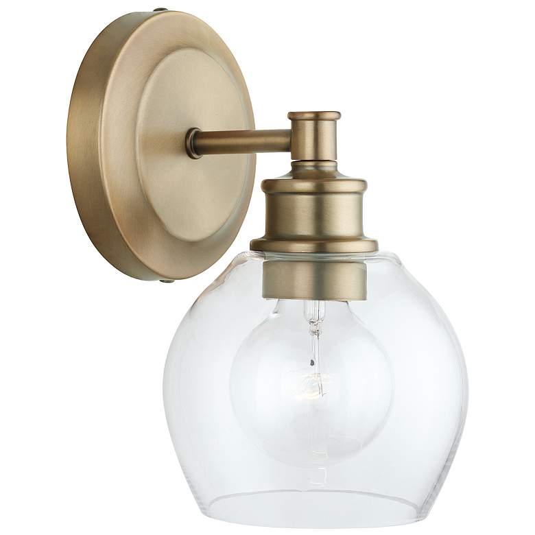 Image 1 Capital Lighting Mid Century 1 Light Sconce Aged Brass