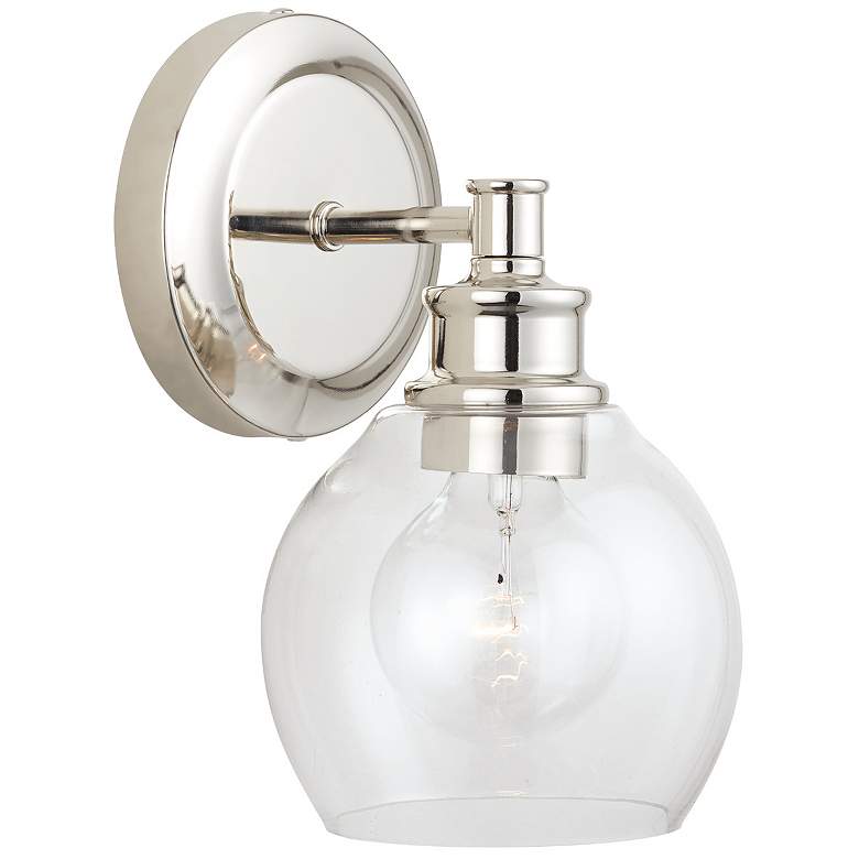 Image 1 Capital Lighting Mid Century 1 Light Sconce Polished Nickel