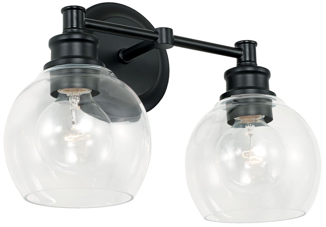 Capital Lighting Mid Century 2 Light Vanity 14.5" Matte Black