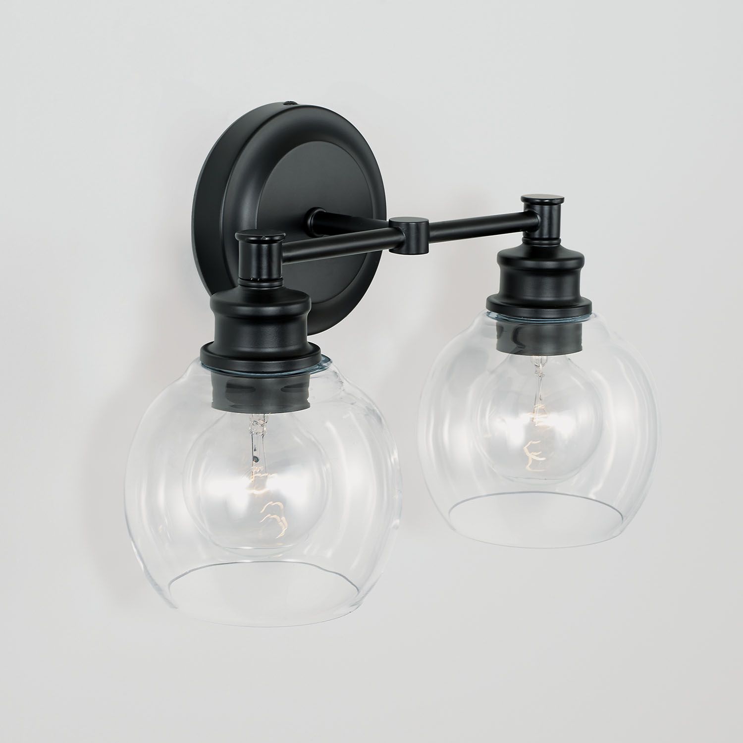 Image 4 Capital Lighting Mid Century 2 Light Vanity 14.5" Matte Black more views