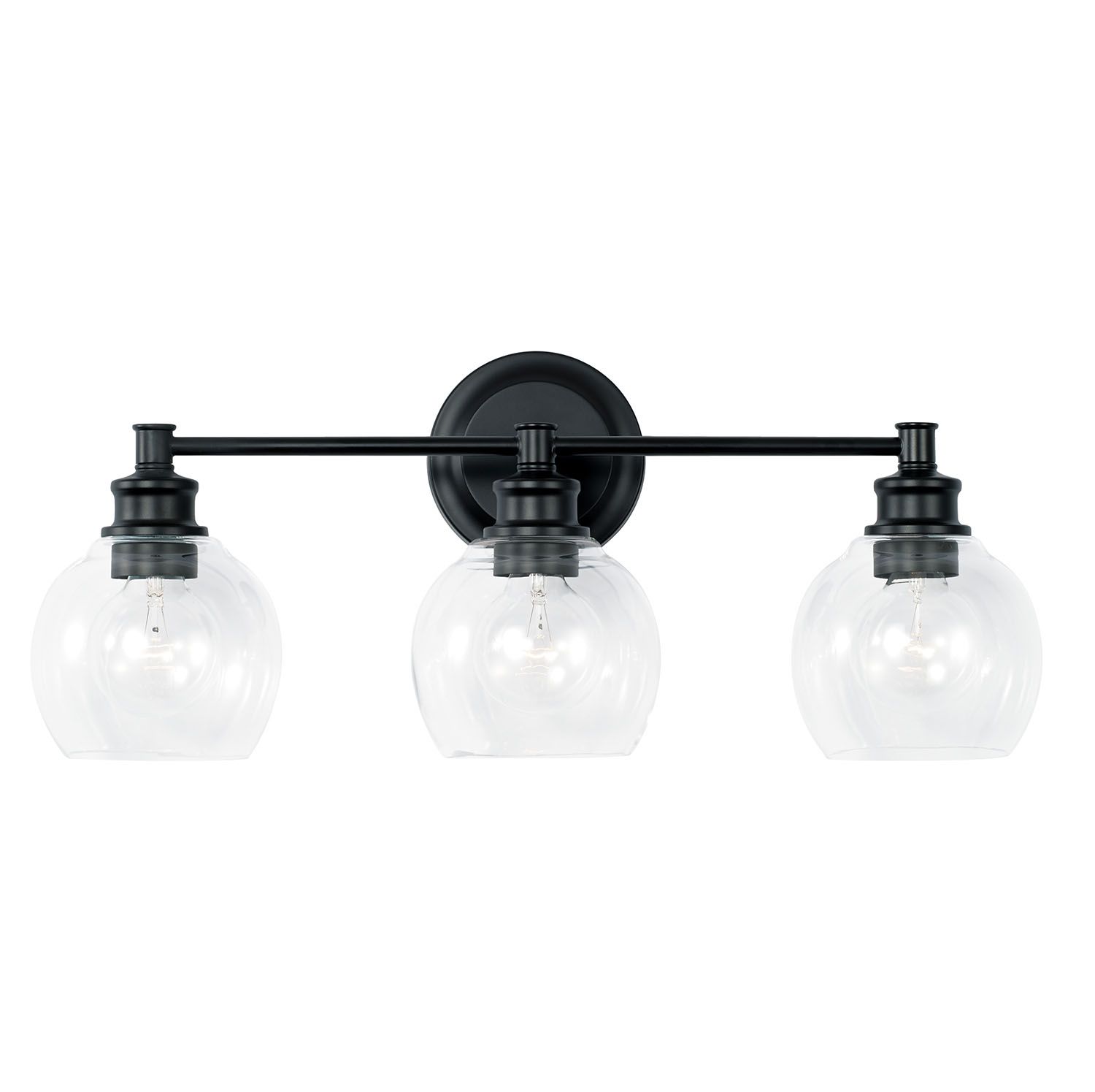 Image 4 Capital Lighting Mid Century 3 Light Vanity 23.5" Matte Black more views