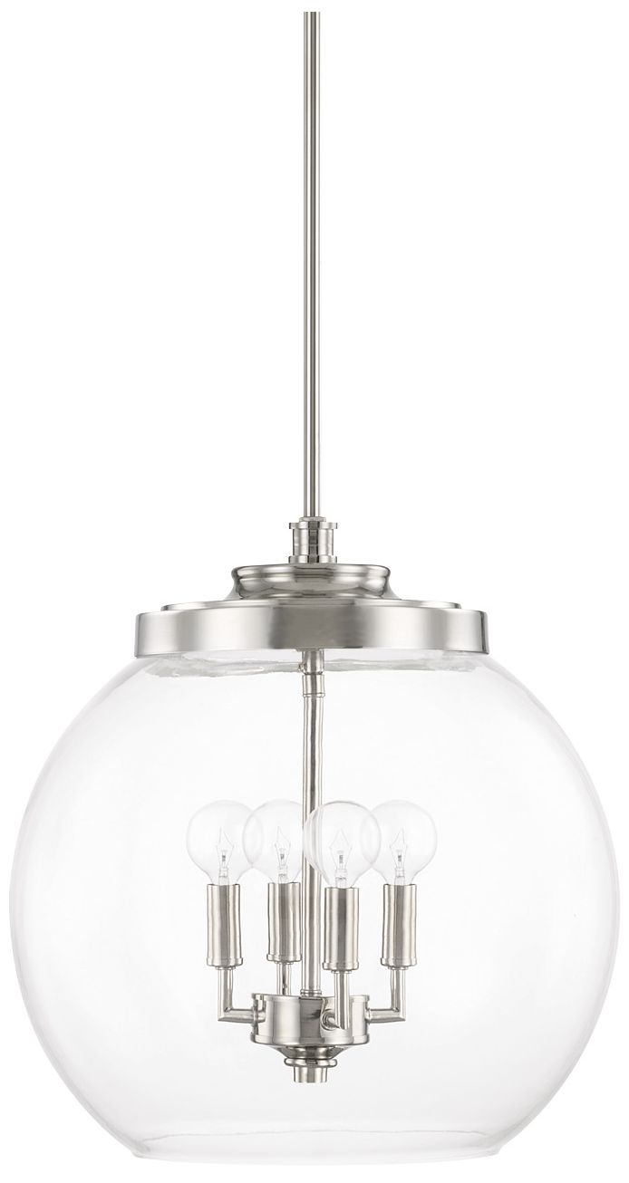 Capital Lighting Mid Century 4 Light Pendant 15.5" Polished Nickel