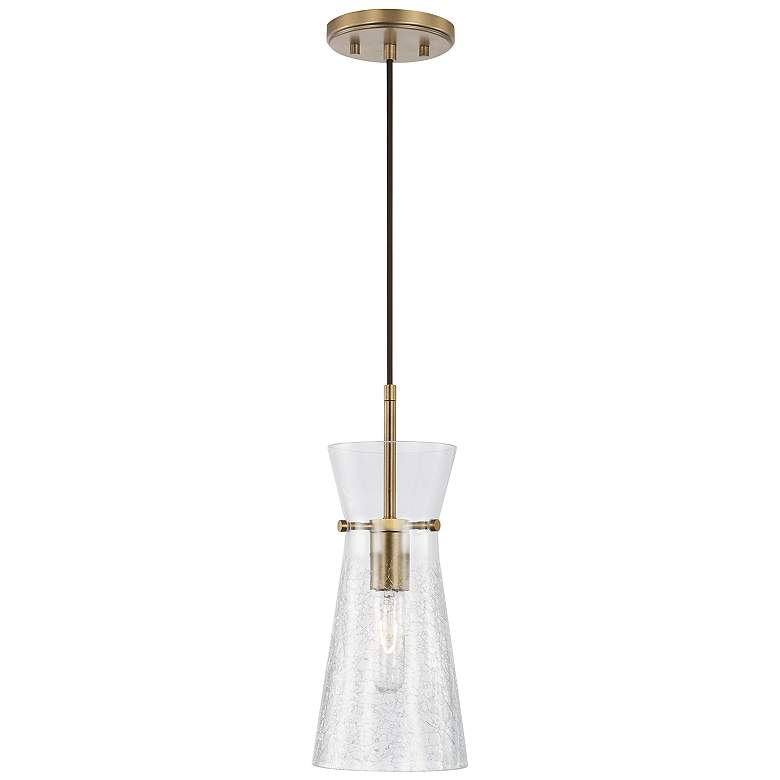 Image 2 Capital Lighting Mila 6" Wide Aged Brass Crackle Glass Mini Pendant