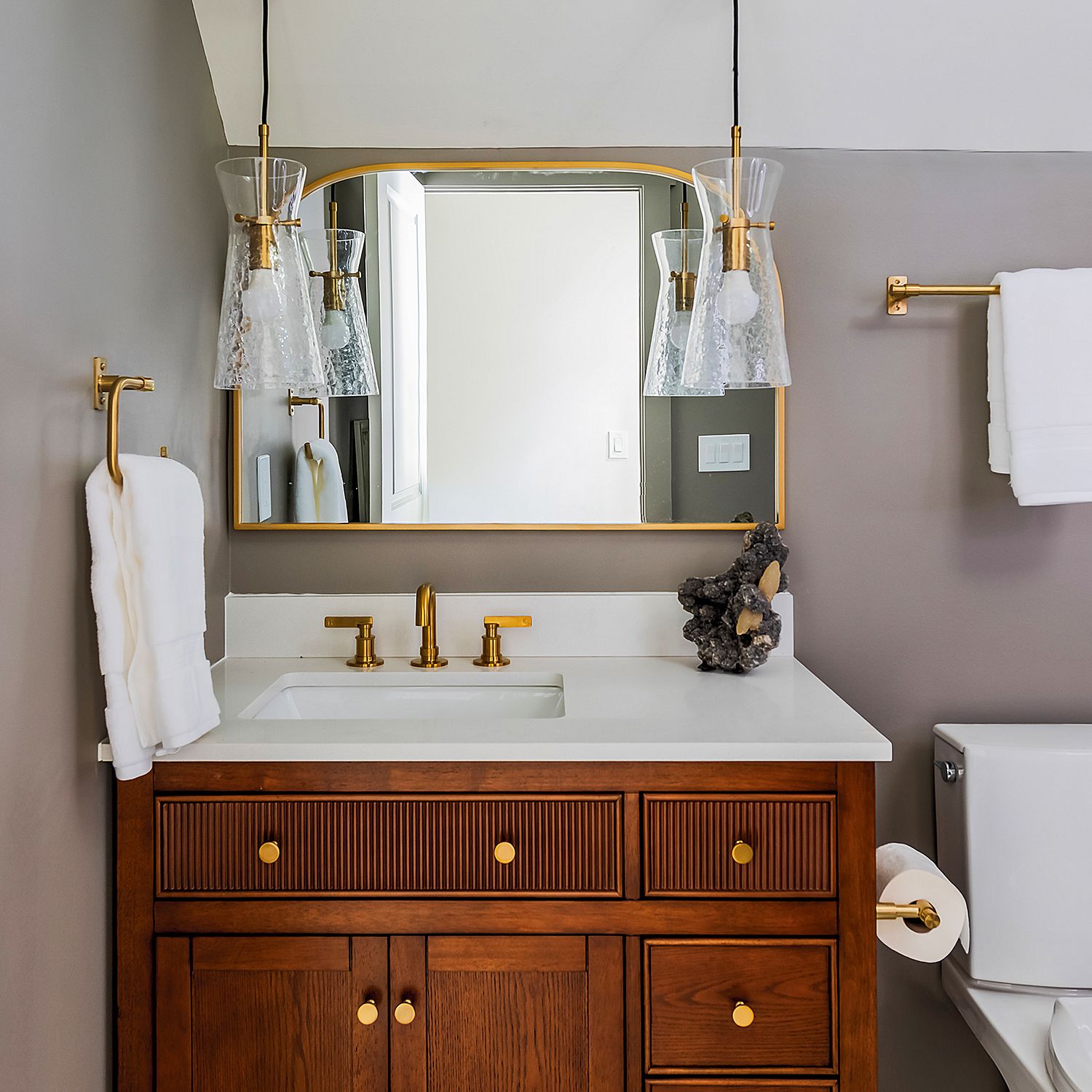 Capital Lighting Mila 6" Wide Aged Brass Crackle Glass Mini Pendant