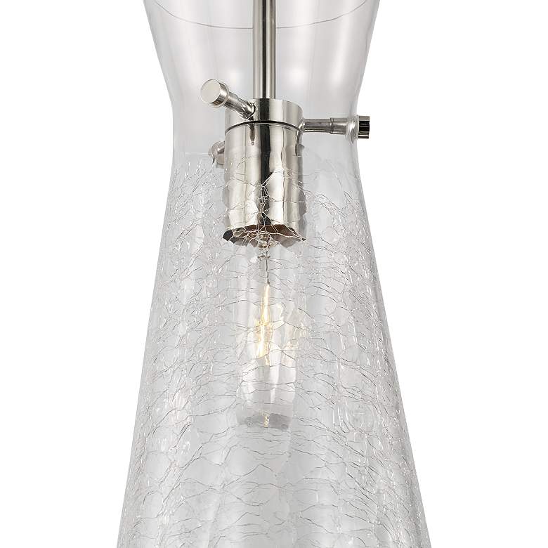 Image 3 Capital Lighting Mila 6" Wide Nickel and Crackle Glass Mini Pendant more views
