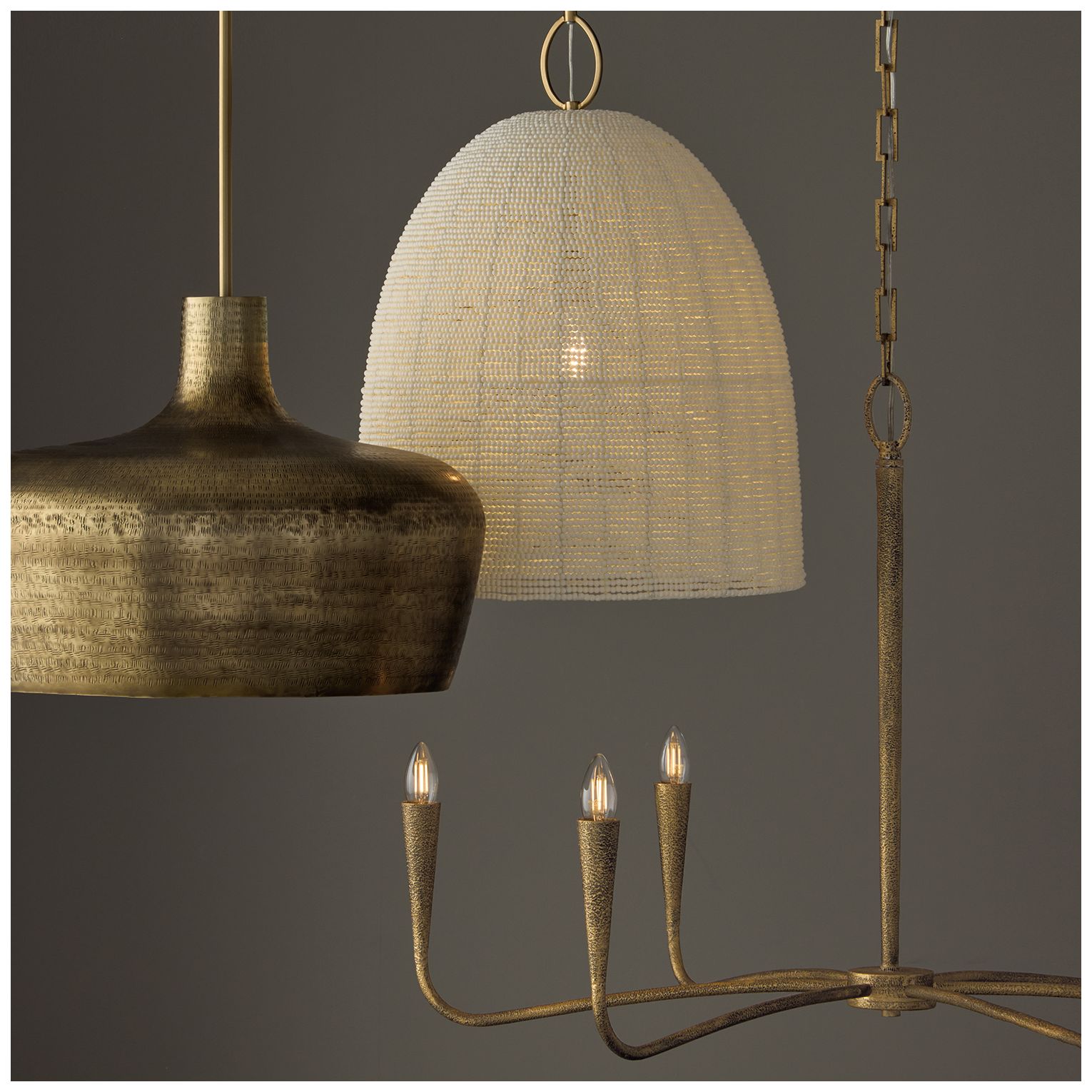 Image 7 Capital Lighting Myriah 1 Light Pendant 19.5" Tibetan Hammered Brass more views