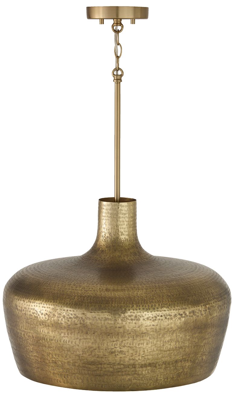 Image 5 Capital Lighting Myriah 1 Light Pendant 19.5" Tibetan Hammered Brass more views