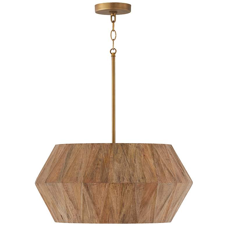 Image 2 Capital Lighting Nadeau 22" Patinaed Brass 4-Light Wood Shade Pendant