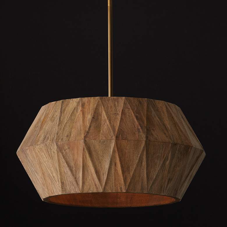 Image 5 Capital Lighting Nadeau 22" Patinaed Brass 4-Light Wood Shade Pendant more views