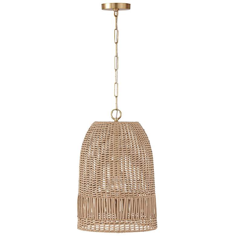 Image 2 Capital Lighting Naomi 13 3/4" Wide Matte Brass and Jute Pendant