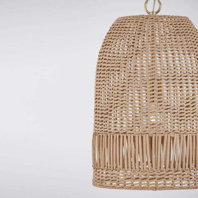 Image 3 Capital Lighting Naomi 13 3/4" Wide Matte Brass and Jute Pendant more views
