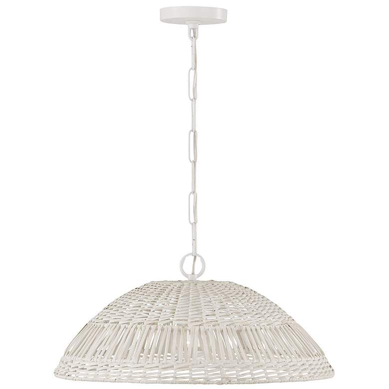 Image 2 Capital Lighting Naomi 21" Wide Chalk White Rattan Pendant Light