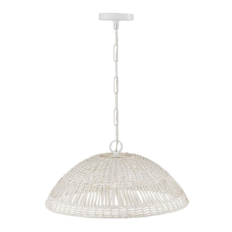 Image 4 Capital Lighting Naomi 21" Wide Chalk White Rattan Pendant Light more views