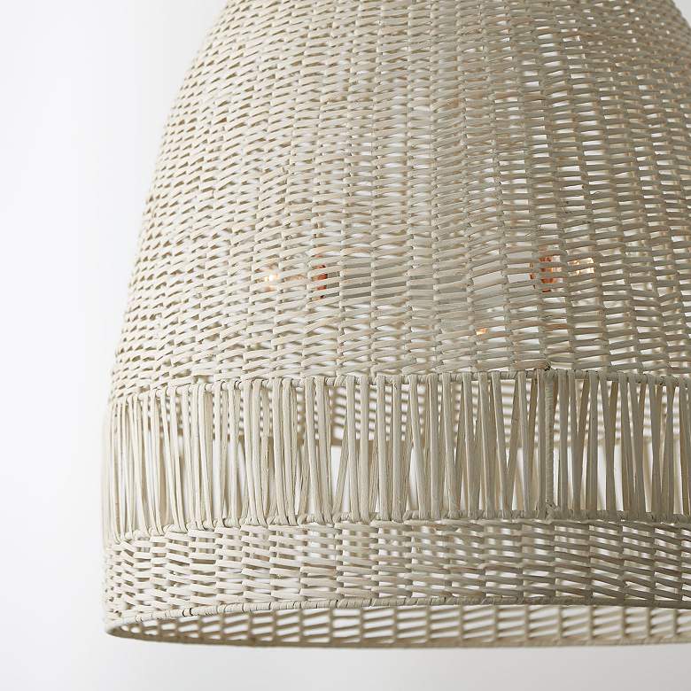 Image 3 Capital Lighting Naomi 24" 3-Light Chalk White Rattan Dome Pendant more views