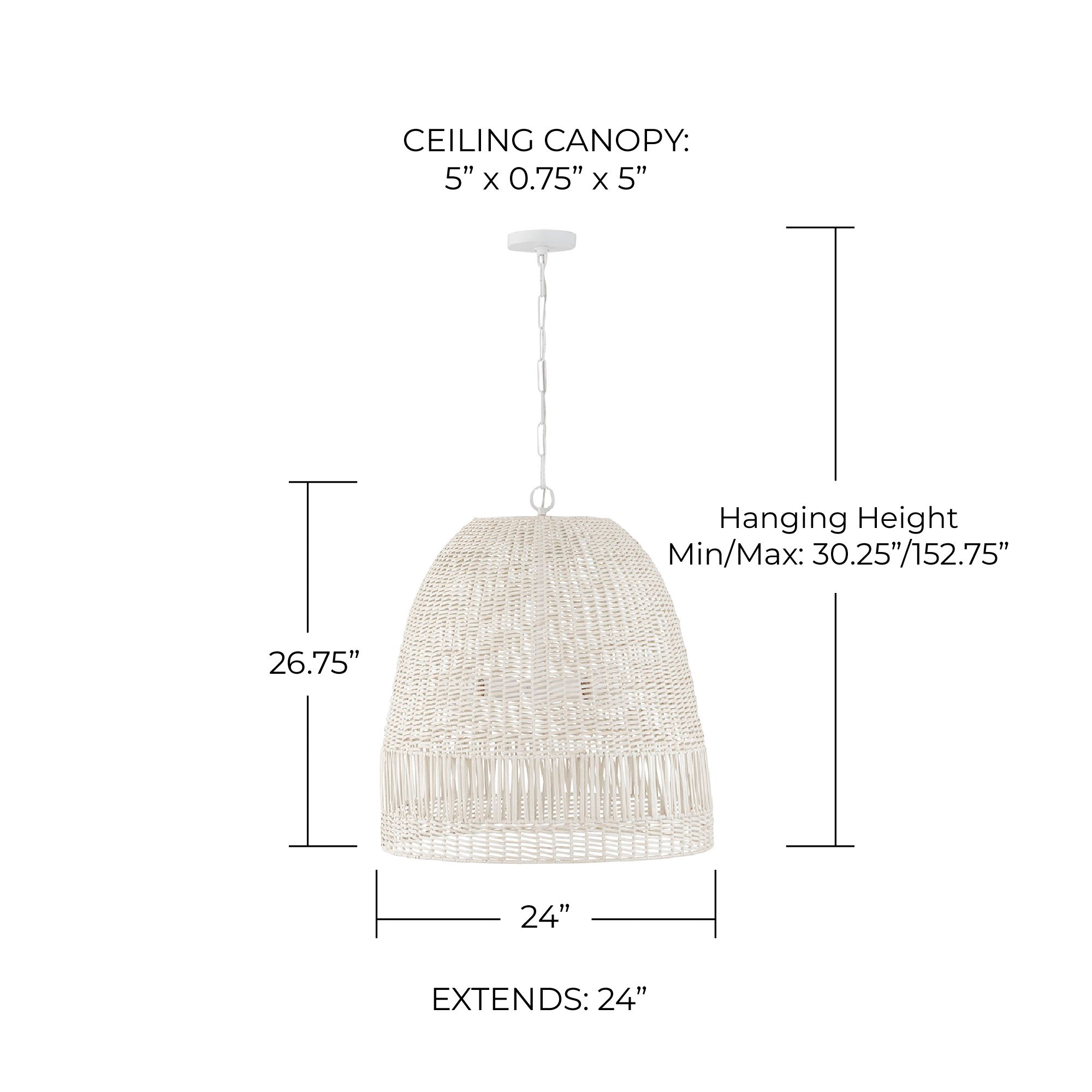 Image 5 Capital Lighting Naomi 24" 3-Light Chalk White Rattan Dome Pendant more views