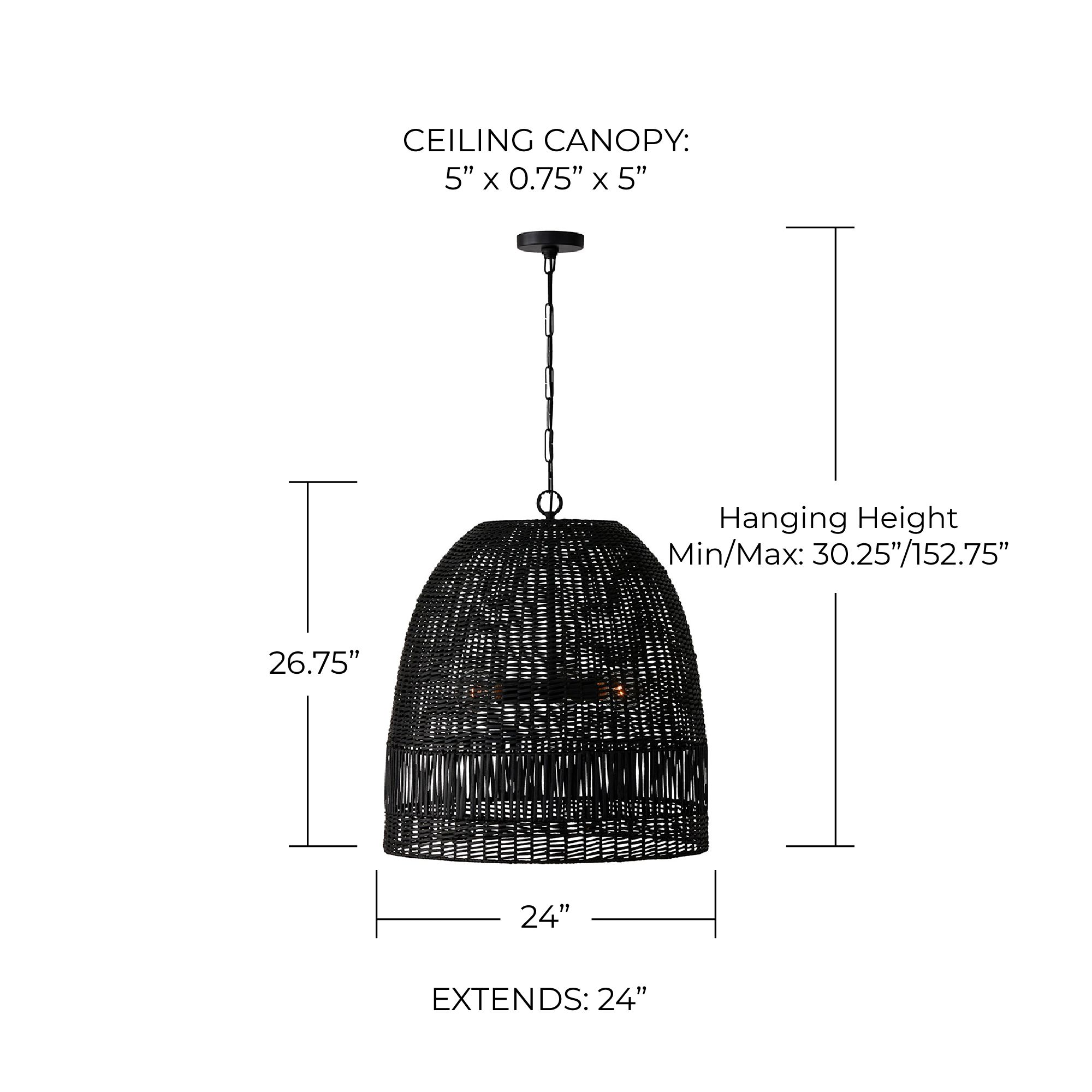 Image 4 Capital Lighting Naomi 3 Light Pendant 24" Matte Black more views
