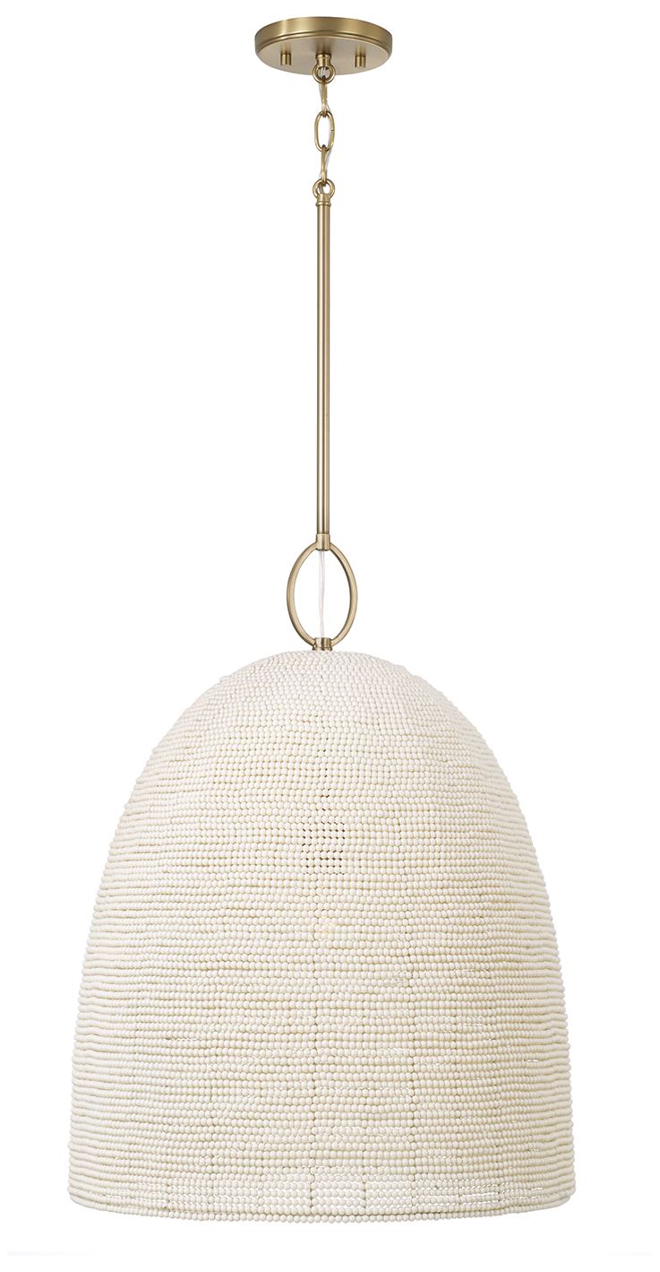 Image 2 Capital Lighting Natalia 1 Light Pendant 18" Aged Brass